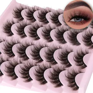 14 Pairs 3D Mink Lashes Faux Mink Fluffy Lash Soft Full Thick Wispy Eyelash Dramatic False Eyelashes Makeup Fluffy Volume Eyelashes