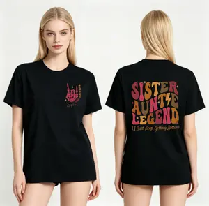 Cool Aunts Club Comfort , Sister Auntie Legend Tee, Auntie Shirt, Aunt to Be Gift, New Aunt Shirt, Mother's Day Gifts,BabyAnnouncement Round Neck Casual Fabric