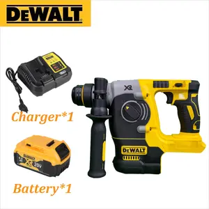 DEWALT DCH273 20V Brushless Cordless Rotary Hammer 2.1JImpact Energy with 6.0Ah Battery Power Tool for Concrete Brickand Stone Drilling Compact Rotary Hammer with 360 DegreeAuxiliary Handle and Stable Performance