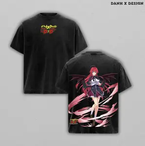 Rias Gremory | High School DxD Inspired Washed Tee Streetwear Tee Hoodie "Crimson Princess — Devil In Velvet" For Crimson Queen Fans, For Gift Drops That Burn With Elegance