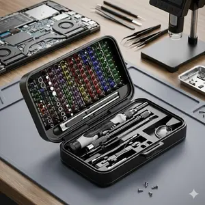 132-in-1 Precision Screwdriver Set with 108 Magnetic Bits, Professional Repair Tool Kit for Phones, Tablets, Laptops, and Electronics, Portable Multi-Tool with Anti-Slip Handle, Detailed Repair Accessories