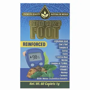 Super Cow’s Foot Reinforced – Natural Supplement with Cow’s Foot, Moringa, Noni, Bitter Melon & Turmeric – 60 Caplets 1g for Overall Wellness
