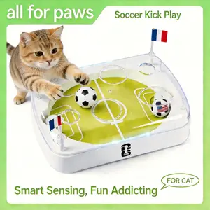 FIFA World Cup Official Licensed Pet Toy Interactive Electronic Soccer Field Cat Kick Play With Catnip Infused Soccer Move Balls