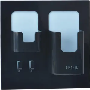 Bedside Shelf Bedroom Dorm Room Rack Organizer Storage -Use as  Student Wall Shelf to Organize Headphone,Remotes,Glass,Cellphones(Vertical Type/Black)