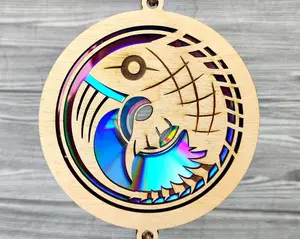 Fish SVG, Suncatcher, Repurposing DVDs, CDs, Laser Cut File, Glowforge