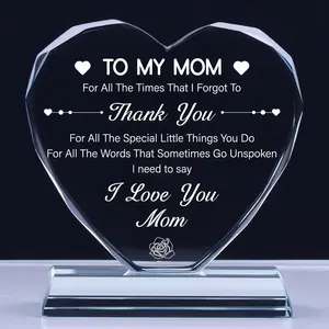 Summer Spring Gift from Daughters Sons, Mom Gifts K9 Crystal Keepsake for Mom' Birthday, Thanksgiving, Christmas.