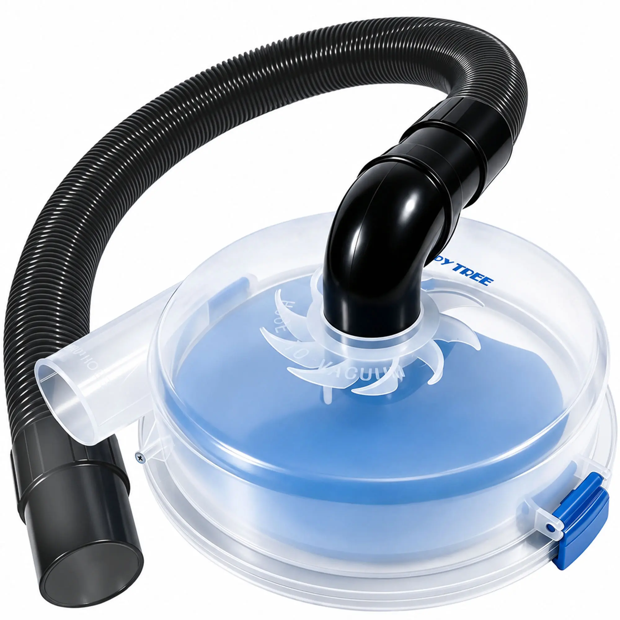Happy Tree Low-Profile Dust Separator for Shop Wet/Dry Vacuums with at least 5HP. Includes High-Flow 90 Degree Elbows and Connection Hose. Fits Standard 5 Gallon Buckets with 2-1/2" Hose High Flow Suction Dust Collector