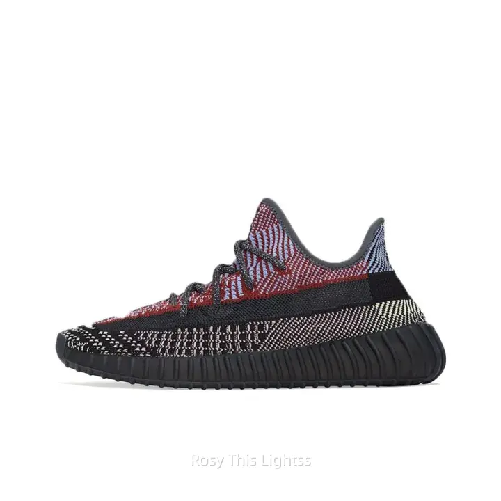 Trendy Rainbow Multi Tone Fade Woven Mesh Athletic Footwear, Flexible Gradient Knit Upper Black Contrast Side Band Comfort Slip In Casual Trainers For Gym Street Daily Wear