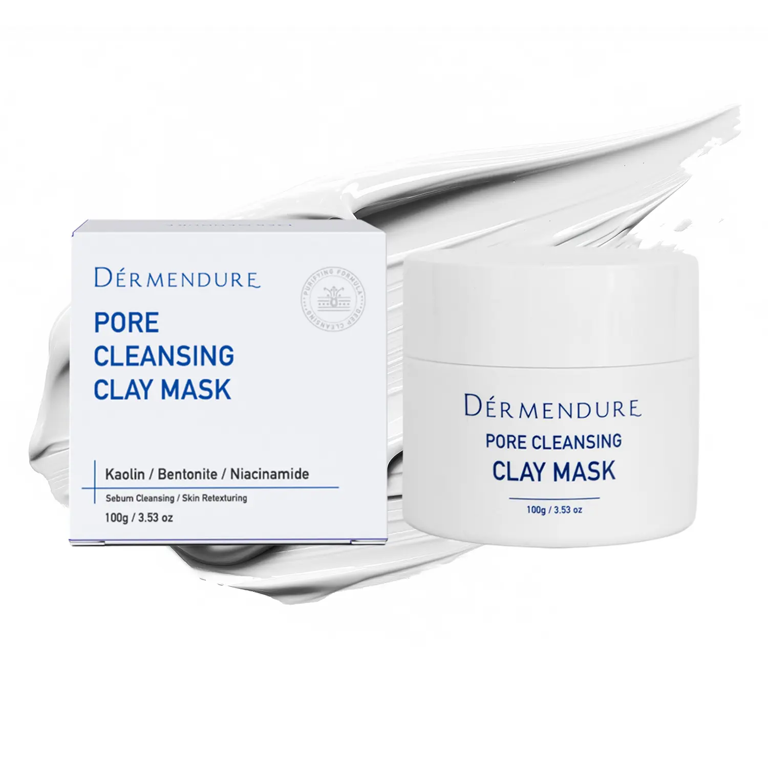 Deep Pore Cleansing Clay Mask for Face, Mud Mask for Oily Skin, Blackhead Mud Facial Mask - with Bentonite and Amazonian White Clay - Oil Control, Niacinamide Brightening, Pore Purifying, 100g