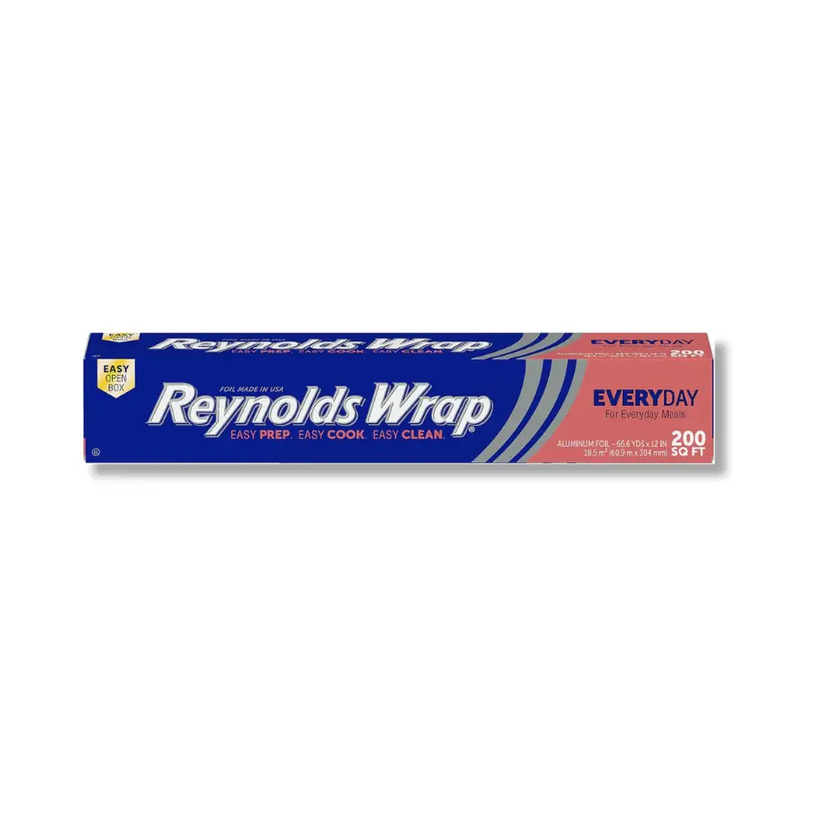 12 Inch Kitchen Aluminum Foil Roll, 200 Sq Ft Heavy Duty Foil for Grilling, Baking, Roasting, Meal Prep and Food Storage