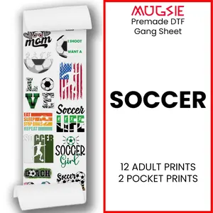 Soccer DTF Transfer Gang Sheets - 22x60 Direct-to-Film