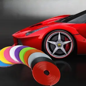 4/6/8m Long Car Wheel Trim Strips, Car Wheel Edge Protection Strips, Tire Protection Rings, Anti-Collision Strips, 10 Colors to Choose From, Suitable for Rvs, Cars, Suvs, Motorcycles, Increasing The Color Richness, Car Accessories