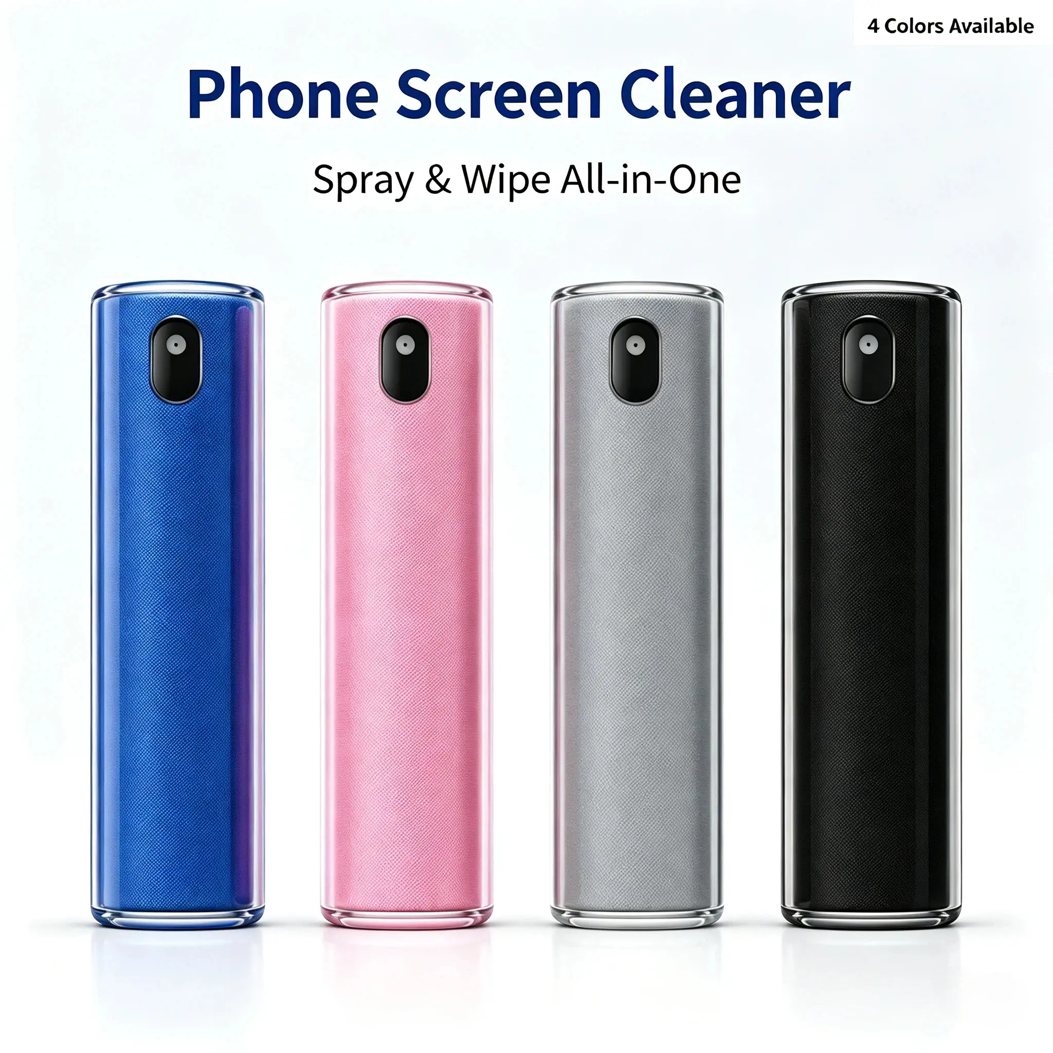 2-in-1 Portable Screen Cleaner Kit with Fine Mist Spray, Multi-Color Design, Quick Application, Free Protective Cover, Safe for Screens, Ideal for Home & Travel (Phones & Electronics Accessory)