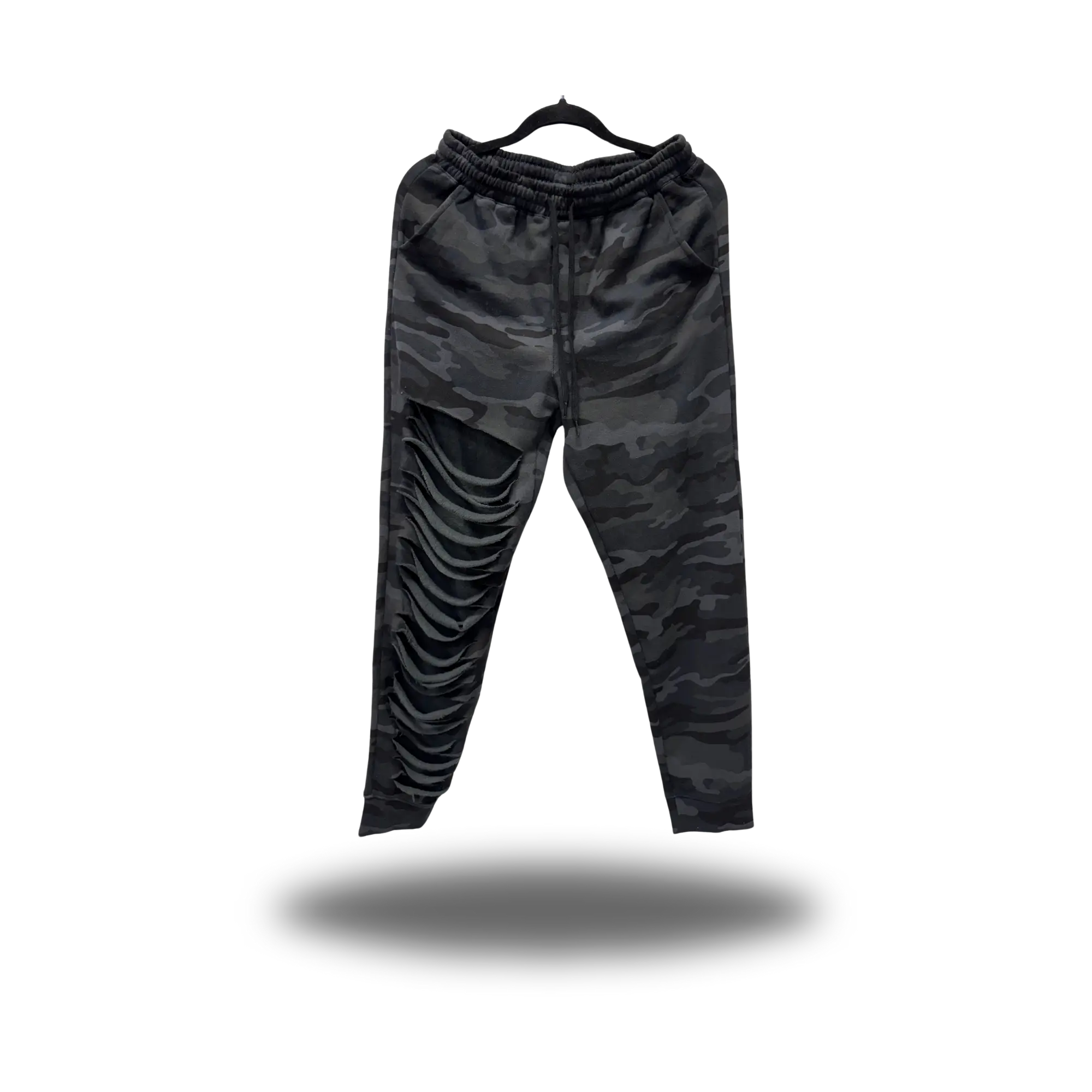 TheDriveClothing Black Camo Road Rash Jogger – Y2K Streetwear Sweatpants, TikTok Viral Grunge Biker Outfit, Goth Skater Fashion, Urban Gym Wear, Relaxed Fit Cotton Joggers, Alt Aesthetic Streetwear Pants