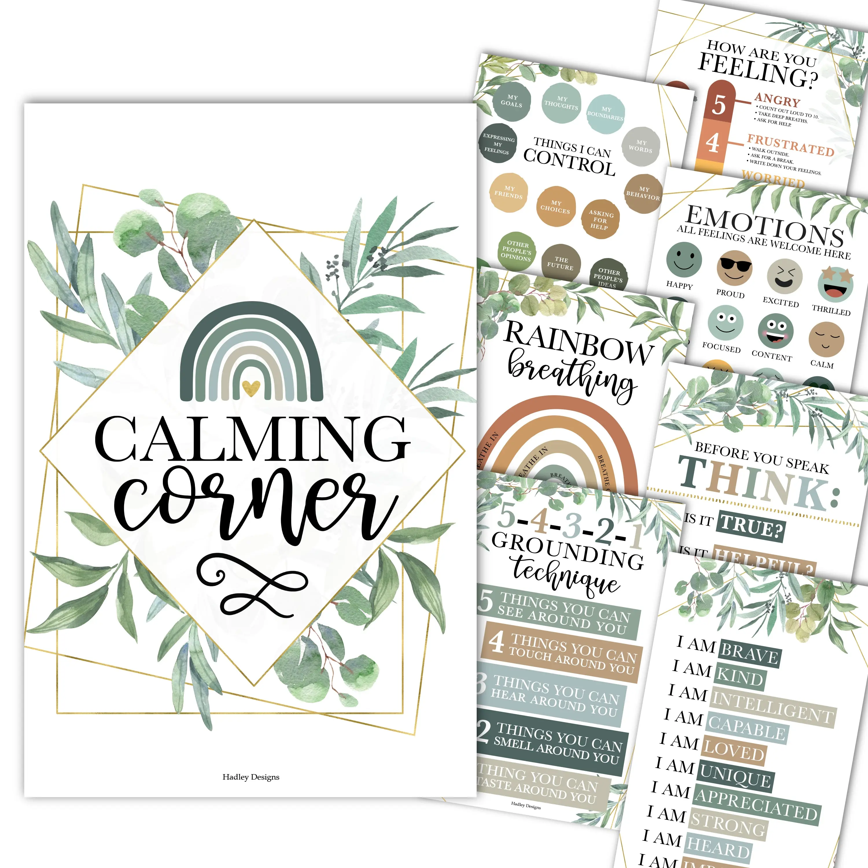 Geo Greenery 17" x 11"