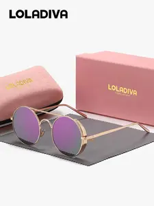 Unisex Vintage Round Frame High Quality Sunglasses, Trendy Casual Sunglasses for Everyday Use, Fashion Accessories for Outdoor Activities