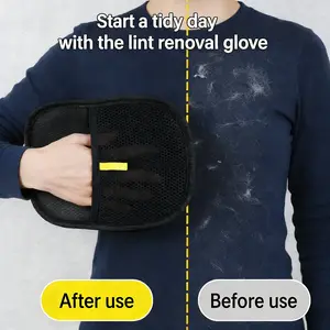 Pet Hair Remover Static Gloves Dual Sided Brush De-Shedding Tool Essential for Cats Dogs, Pet Grooming Essentials
