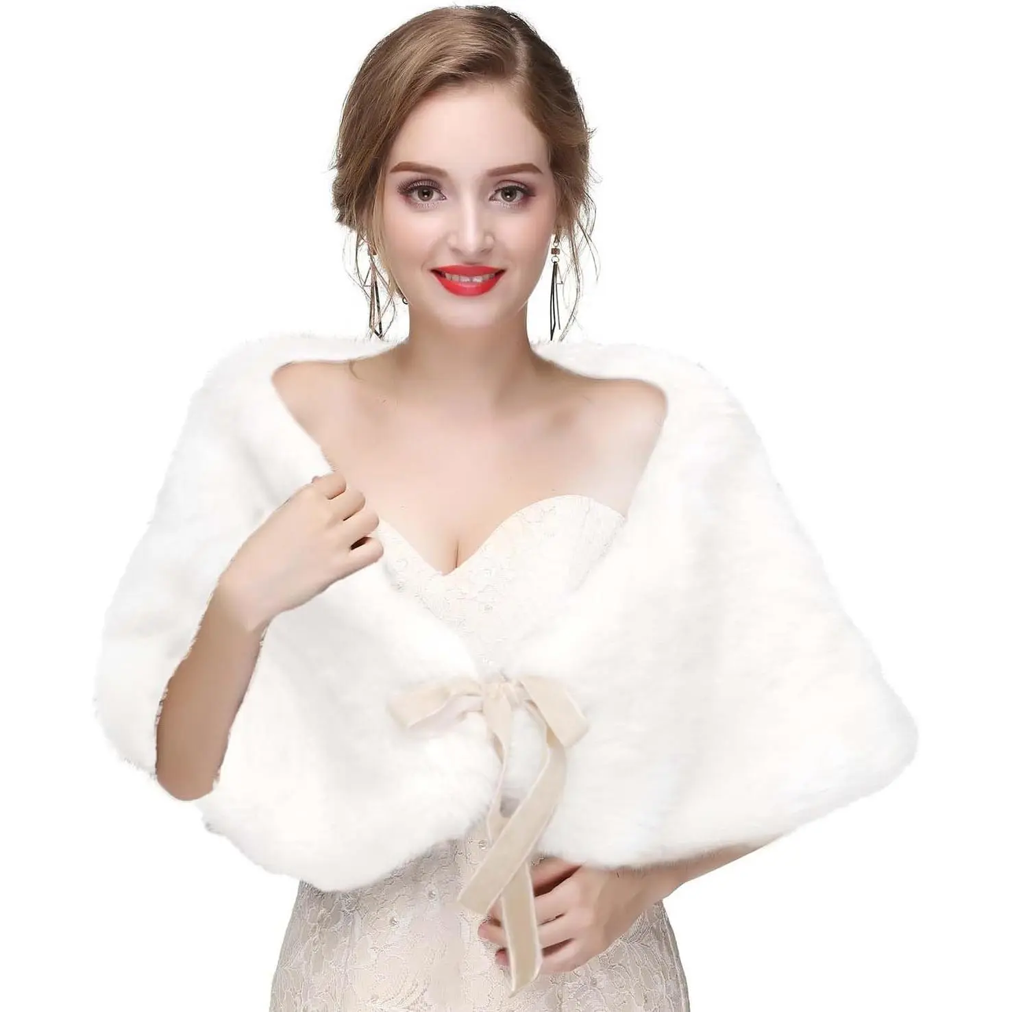 Women's Faux   Stole Winter Bridal  Wraps and Shawls Bride Wedding  Cape for Bridesmaids