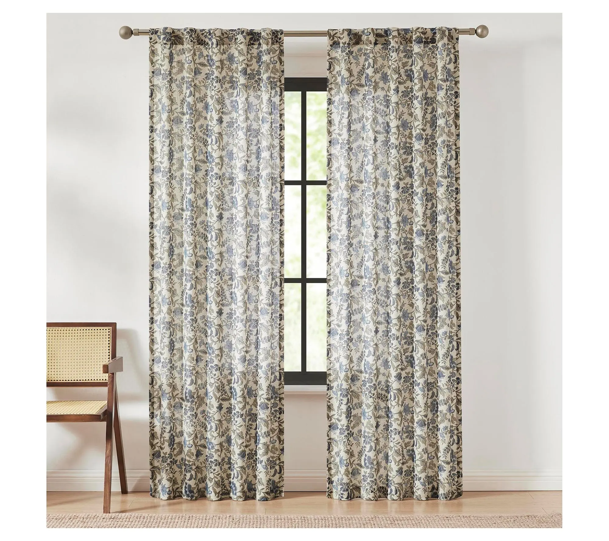 Lush Decor Lillian Block Linen Textured Window Curtain Pair Lush Decor Lillian Block Linen Textured Window Curtain Pair