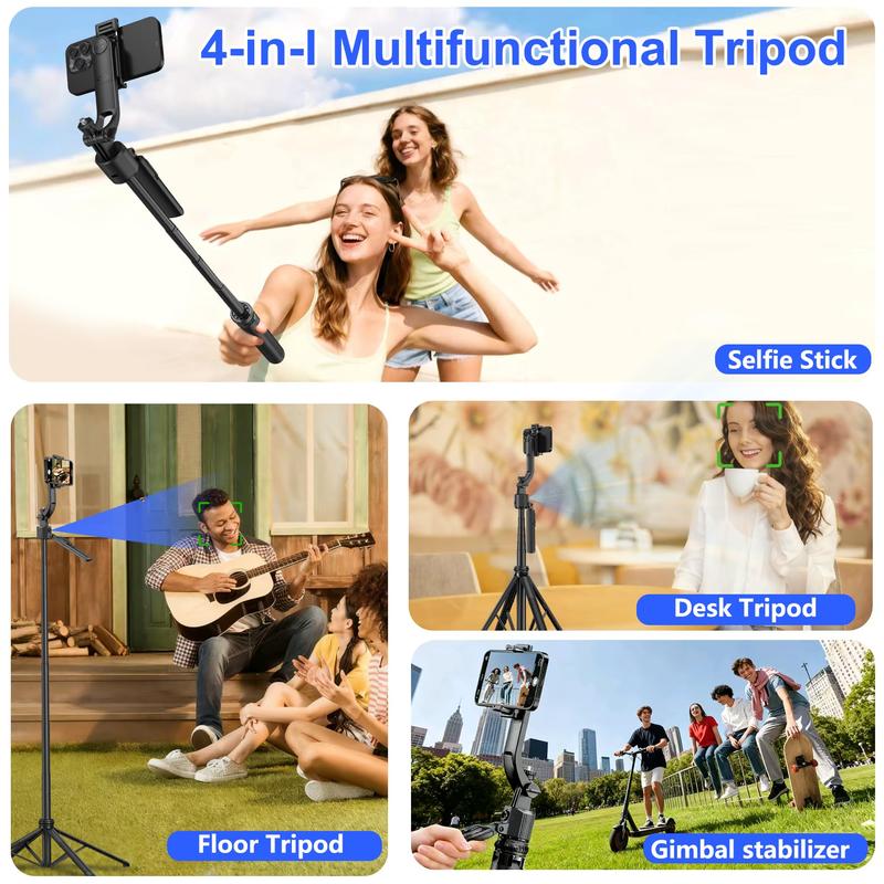 Auto Face Tracking Tripod for iPhone with Light 70.9” Selfie Stick Tripod Stand Follows Your Movement 360°Phone Camera Tripod with Wireless Remote for Content Creator Vlog Live Stream Video Recording