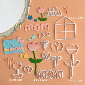 Mom Fondant Cutter, I Love Mom Cake Decorations for Mother's Day & Birthday, Heart Theme Cake Mold, DIY Baking Supplies for Mother's Gift, Appreciation Cake Topper