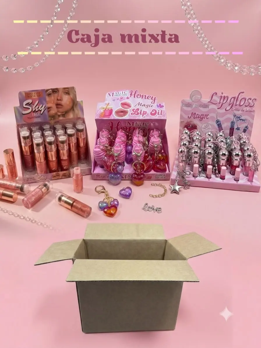 Caja Mixta Lip Gloss, Cosmetic Lip Care Makeup with Sparkle Boost for Everyday Use