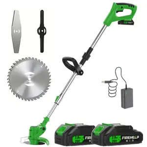 Portable Wireless Electric Lawn Mower—a Cordless Trimmer and Garden Weed Remover equipped with three blade types and two high-capacity lithium batteries, delivering powerful performance for lawns, gardens, and yards.