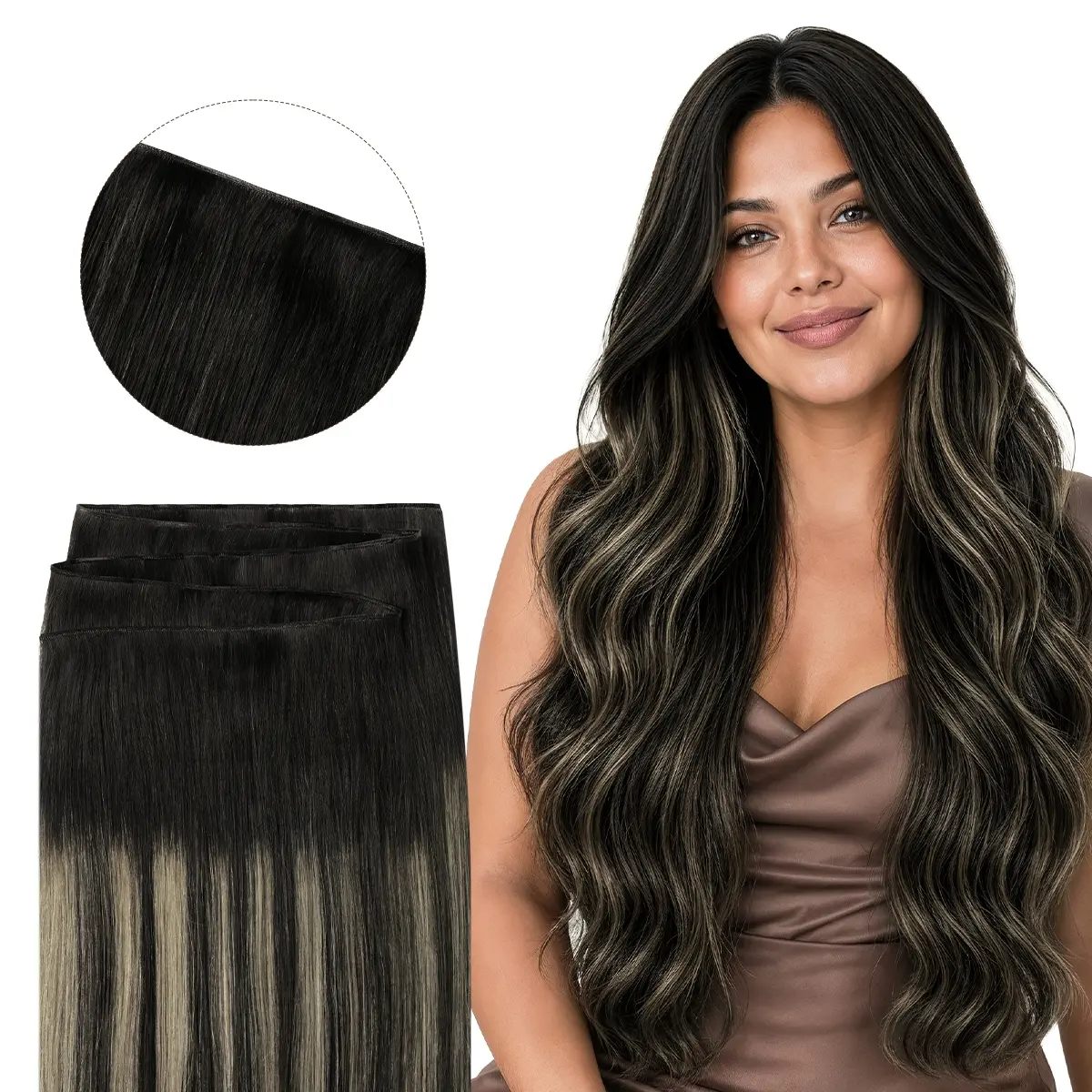 1B/19/1B-Balayage Natural Black to Light Blonde