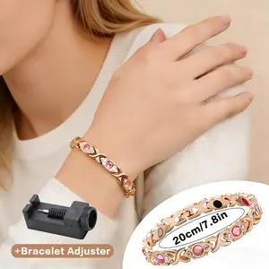 Energy magnet Copper  bracelet, eco-friendly alloy with diamonds, adjustable ladies' wristband Trendy Jewellery Accessories, Can be given as a gift