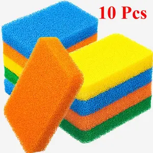 10 Pcs Silicone Dish Sponge Silicone Scrubber Reusable Kitchen Scrubbing Cleaning Sponge Soft Dish Scrubber for Fruit Vegetable