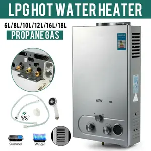 Portable Propane Water Heater Instant Hot Shower for Camping RV Boat Outdoor Tankless 6L/8L/10L/12L/16L/18L Durable