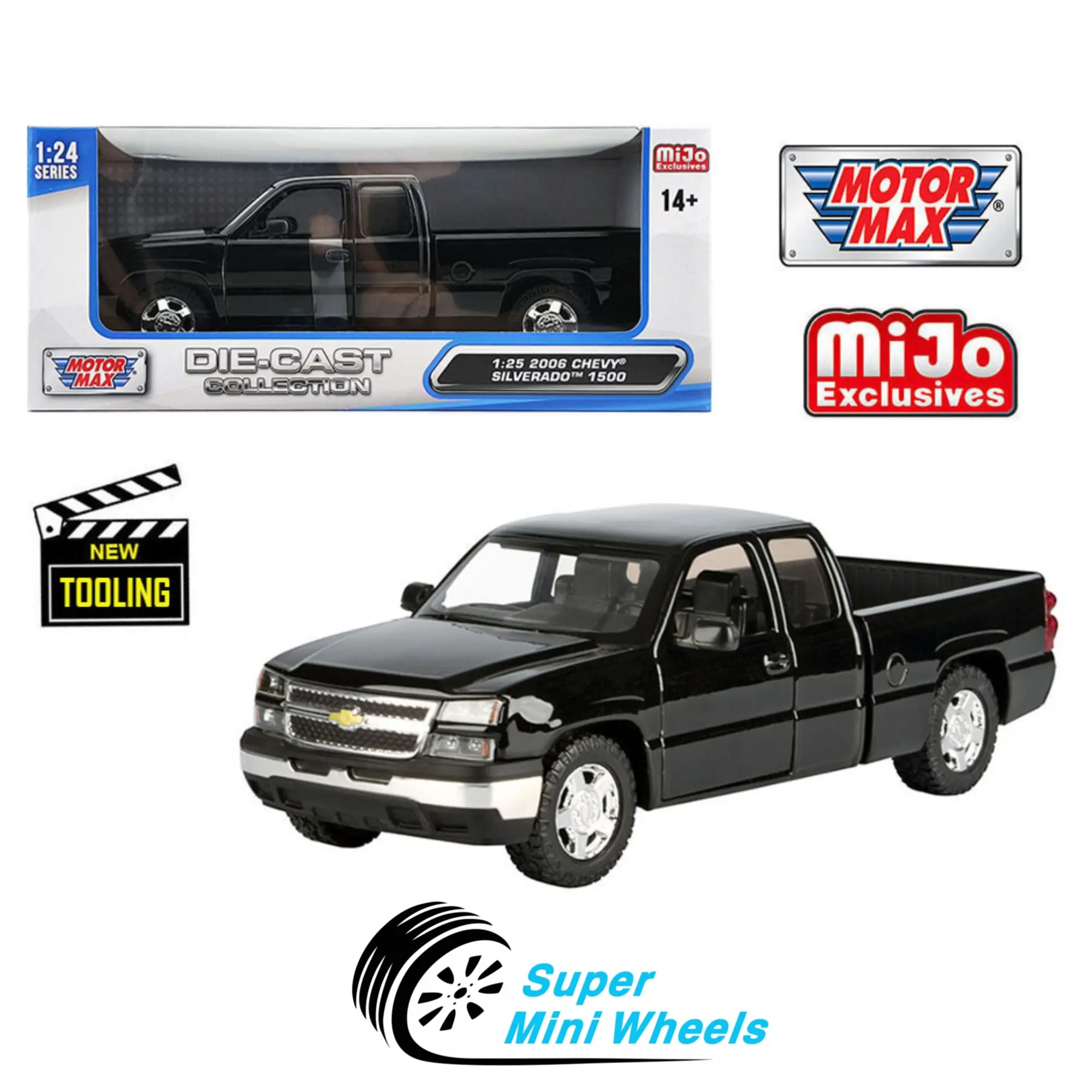 Motormax 1:25 2006 Chevrolet Silverado 1500 – Black Motormax 1:25 2006 Chevrolet Silverado 1500 – Black
