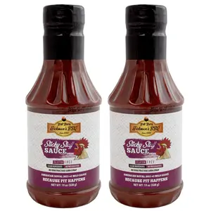 TARGET ONLY | Sticky Stuff BBQ Sauce | 19 oz | Pack of 2 | Gluten Free | Fat Boy Hickman's BBQ
