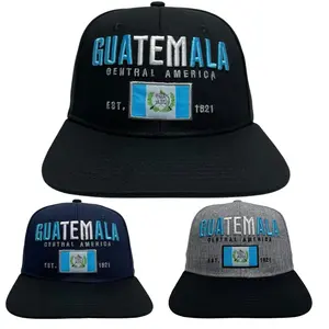 Gorra de Guatemala Bordada con Bandera, Snapback, Visera Plana