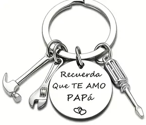 Eloria B Father'sDay Gift Keychain Recuerda Que Te Amo Papa Spanish Phrase Regalo para Papa Dad Gift, Mens Giftsfor Dads, Ideal Father's Day Car Key Fashion Accessory