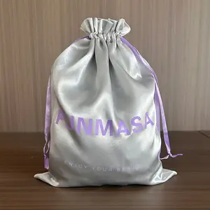 [Free Gift] 1pc Purple Silk Drawstring Storage Bag For Bundles and Wigs Packaging Multi Purpose Bags