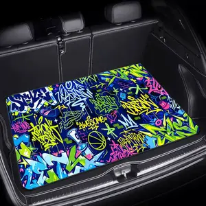 1 piece of colorful graffiti car trunk pad, size 75X100, with vibrant street art design. Made of durable material, it fits most vehicles as a stylish cargo pad and is easy to clean