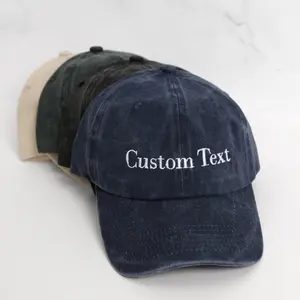 Custom Embroidered Hat | Personalized Vintage Baseball Cap | Gift for New Dad, Mom, Bride & More