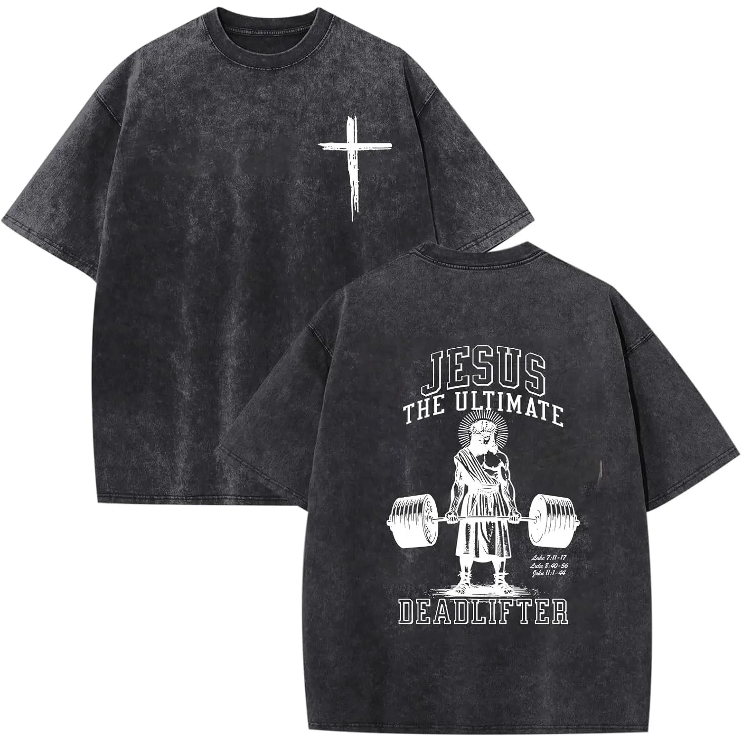 Mens Oversized Christian Shirts Jesus Faith Shirt Funny Gym Graphic Tees God Religious Bible Verse Acid Wash Tshirts