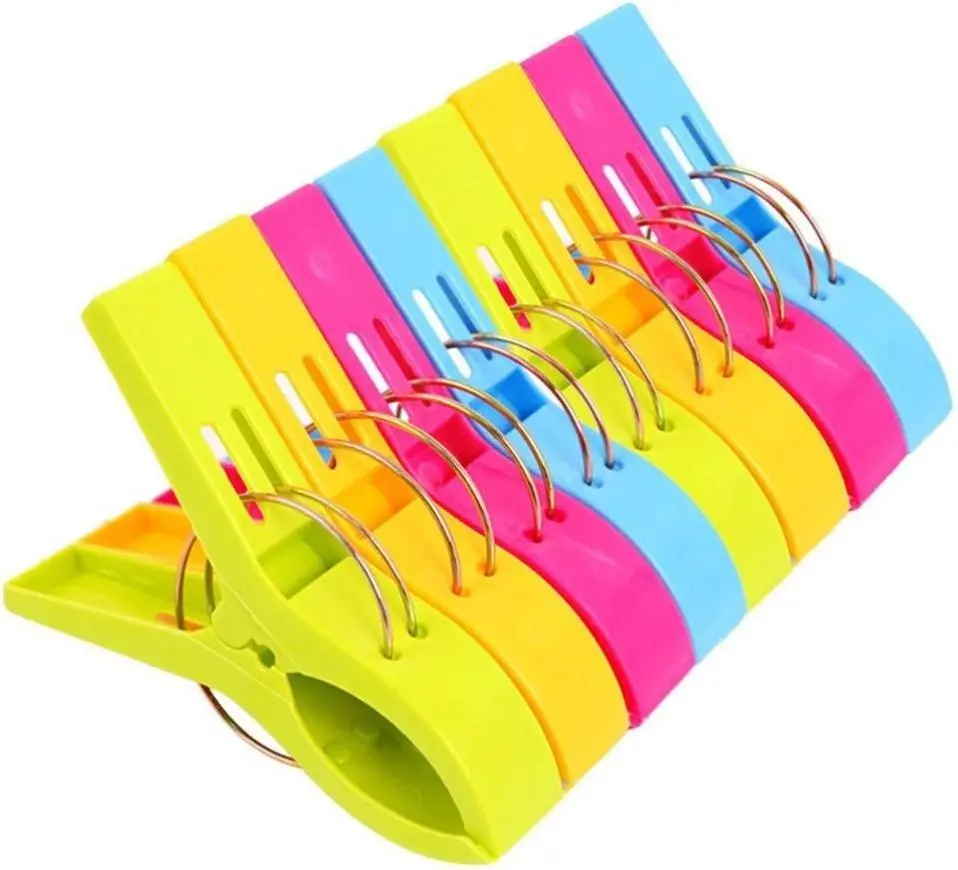 Beach Towel Clips, Beach Clips, Towel Clips for Beach Chairs Cruise, Heavy Duty Clothes Pins-Keep Your Towel from Blowing Away, Beach Accessories for Vacation Must Haves (Multicolor-8pcs)