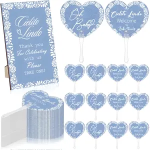 Cielito Lindo Baby Shower Fan Favors Handheld Fans with Talavera Welcome Sign Fiesta Gender Reveal Party Decorations Gifts for Guests