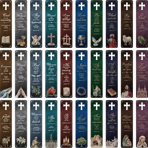 120 count  Bookmarks, 30 Designs with Hollow Cross Double Sided Printing Bookmarks, Christian Motivational Bookmarks for Women, Men, Church, Book Lovers (2.4 x 6.1)