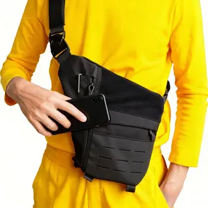 Compact Tactical Sling Bag Anti-Theft Chest Pack with Hidden Pocket for Concealed Carry & Travel Adjustable Strap for Men Women EDC