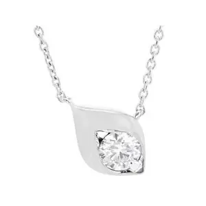 JTV Round White Lab-Grown Diamond F-G VS Rhodium Over Sterling Silver Necklace 0.25ct