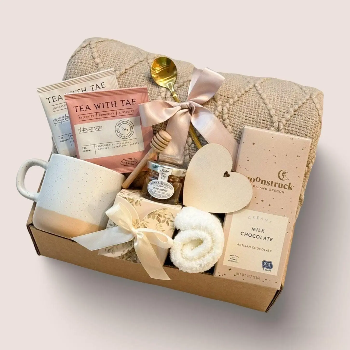 HOT Personalized Birthday Care Package - Cozy Tea & Mug Gift Box For Her, Thoughtful Friend Hug Gift, Comfort For Her