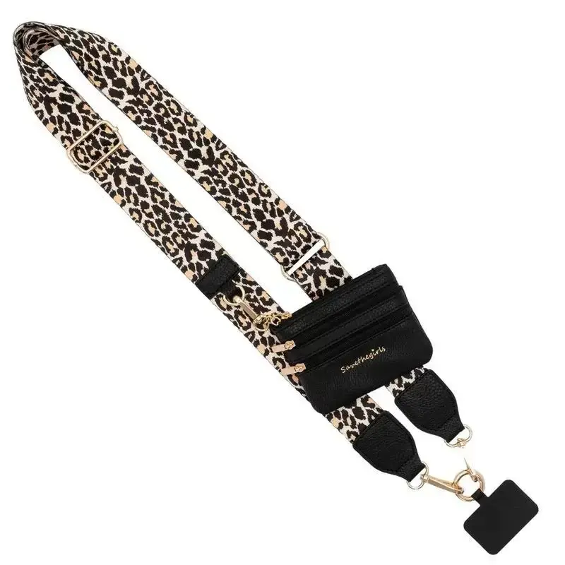 Compact Phone Lanyard with Zipped Pouch - Simple Solid Design for Secure, Easy Access, Smartphone/Cellphone Travel Gadget, Fashion Keychain Accessory