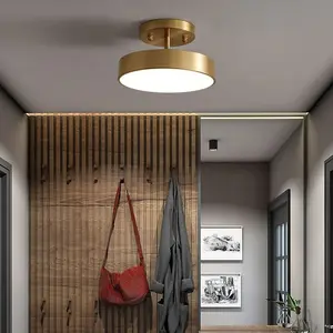 Retro LED copper ceiling light, home decoration lighting fixture, strong wiring 20/30cm, tri-color copper ceiling light, decorative lighting fixture suitable for living room, kitchen island, bedroom ceiling light.