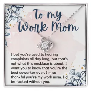 Best Work Mom | Love Knot Necklace, Work Mom Gift, Gift For Work Mom, Gift For Wok Mom, Coworker Gift Ideas, Gift For Coworker, Bestie Gift