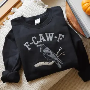 Embroidered Black Bird Shirt Funny Crow Sweatshirt F-Caw-FSweater Crewneck Black Crow Shirt Raven Shirt Halloween Black Crow Sweatshirt