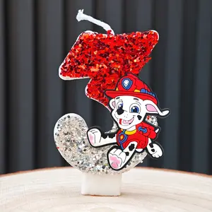 Paw Patrol Candle Number 0-9 Baby Birthday Cake Candle Decoration Paw Patrol Birthday Party Cake Topper Baby Shower Decor Gift